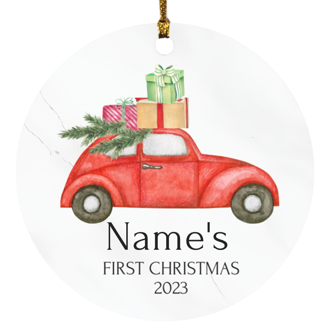 Baby's 1st Christmas Ornament Red Car