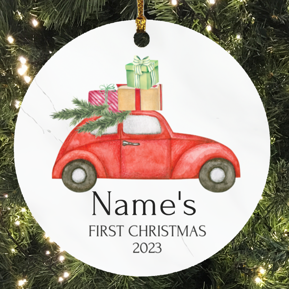 Baby's 1st Christmas Ornament Red Car